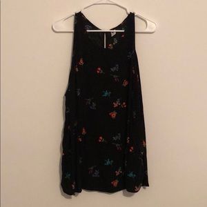 Black Floral Tank
